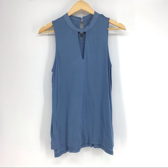 Loft Outlet Blue V-Neck Sleeveless Blouse Top NWT - Picture 1 of 4